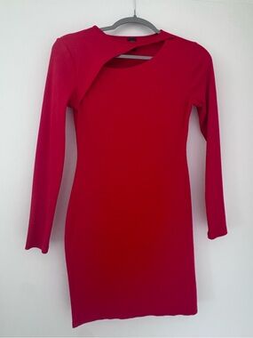 wild fable Red Long-Sleeve Cutout Bodycon Dress